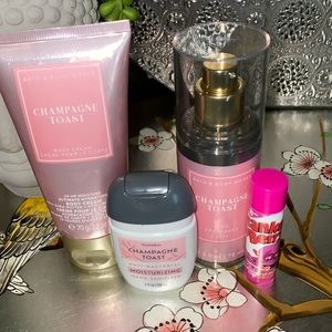 Bath and body Works, champagne toast travel size gift set combo